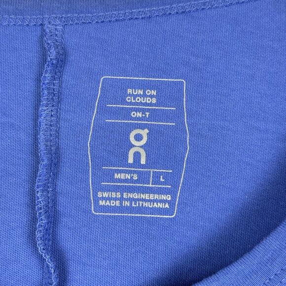 On Cloud On-T T Shirt Organic Cotton Blue Size Large Men's Performance Light - Picture 4 of 6